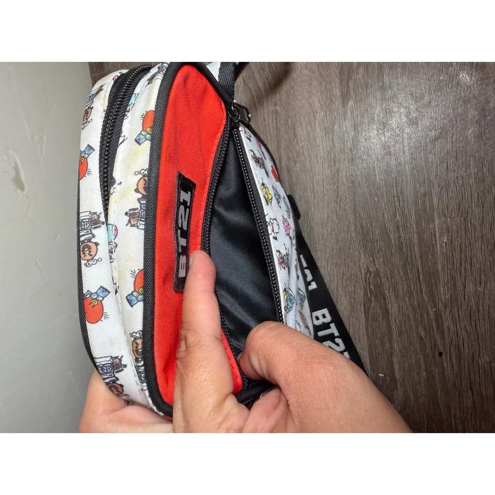 BT21 Crossbody Bag Line Friends Graphic Print Red White Small Unisex